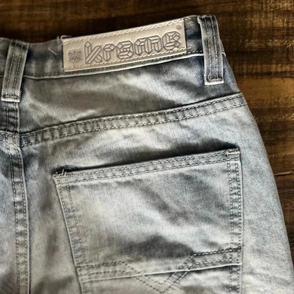 Krome men Light Blue distressed jeans denim Size 30x 30 - Picture 3 of 7